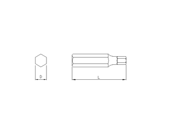 10mm Innensechskant Biteinsatz, 75mm, 6mm, 5 Stück