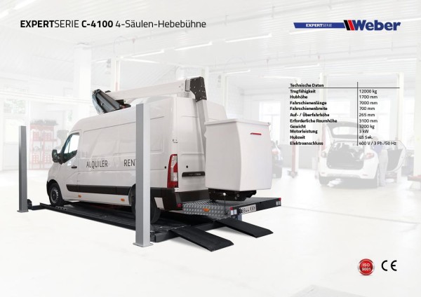 4 Säulen Hebebühne Weber Expert Serie C-4100