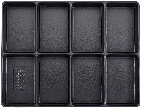 Leere Hartschale zur Aufbewahrung 8 Fächer (290x370x48mm)