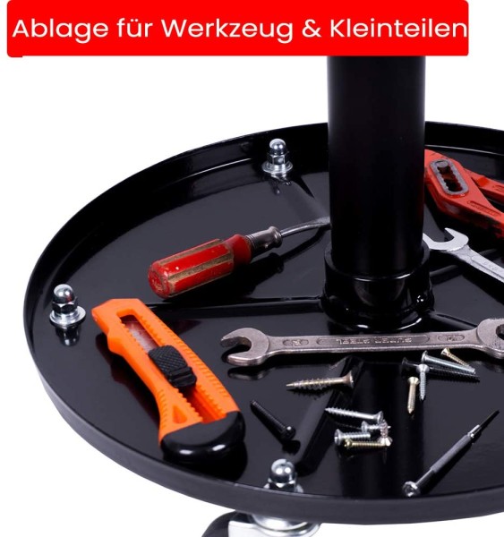 Sauerländer Werkstatthocker mit 5 Rädern, höhenverstellbar