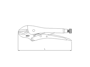 Gripzange, gebogene Backen, 230mm