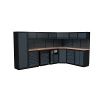 NEXT MSS Schrankwand Holz-Arbeitsplatte, glatte Rückwand, 5026mm/Länge