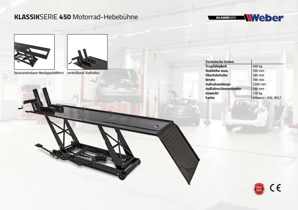 Motorradhebebühne Weber Klassik Serie - 450