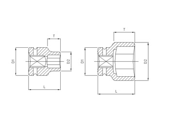 3/4'' Schlagschraub-Nuss, 6-kant, 65mm