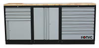 MSS 2193mm Schrankwand mit Holz-Arbeitsplatte