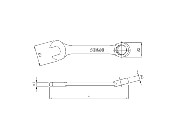 Ring-Gabelschlüssel, kurz 15mm