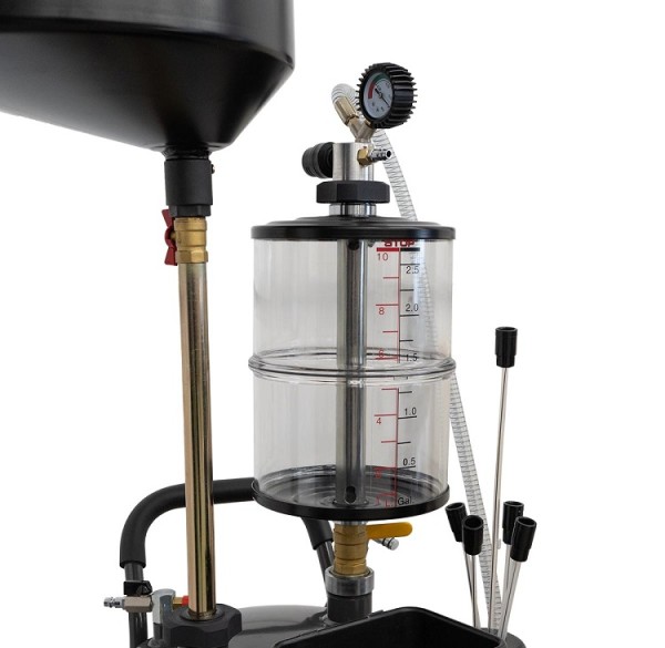 Ölauffangbehälter mit Absaugfunktion und Glasmessbehälter 85 l