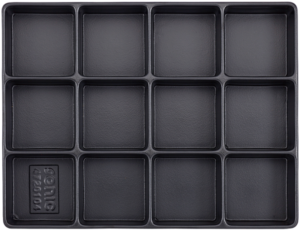 Leere Hartschale zur Aufbewahrung 12 Fächer (290x370x48mm)