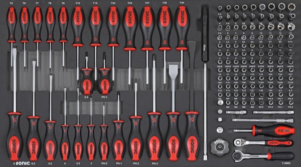 Werkstattwagen NEXT S12 rot gefüllt, 575-tlg.