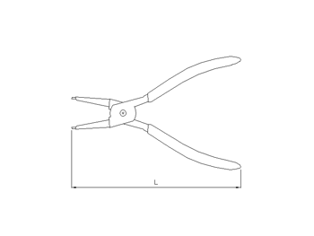 Sicherungsring- Zange, gerade, geschlossen,