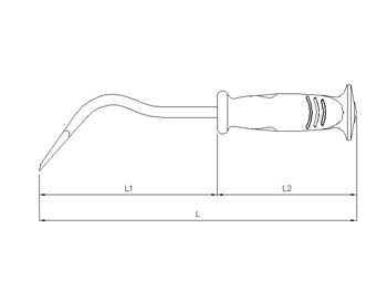 Stemmeisen, gebogen, 469mm