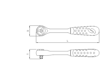 1/2'' Ratsche, 72 Zähne, 248mm
