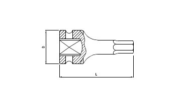 Kraft-Biteinsatz 1/2" Innensechskant ein Stück 60mmL 7mm