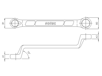 Abgekröpfter Ringschlüssel, 75°, 18x19mm