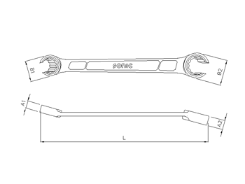 Hydraulikschlüssel, Ring offen 3/8''x7/16''