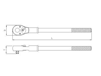 1'' Umschaltratsche, 650mm