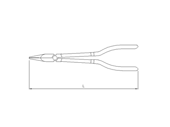 Spitzzange gebogen, 90°, 257mm
