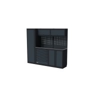 NEXT MSS Schrankwand Edelstahl-Arbeitsplatte, Lochwand, 2300mm/Länge