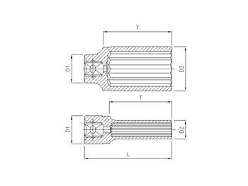 1/4'' 12-kant Nuss, lang, 5/16''