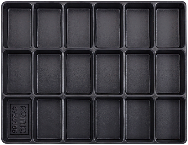 Leere Hartschale zur Aufbewahrung 18 Fächer (290x370x48mm)