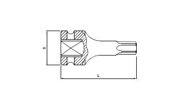 Kraft-Biteinsatz 1/2" TX ein Stück 60mmL T50
