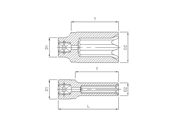 3/8'' TX-Nuss, lang, E6