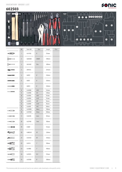 Zangen- und Durchschlagsatz SFS-M 25-tlg.