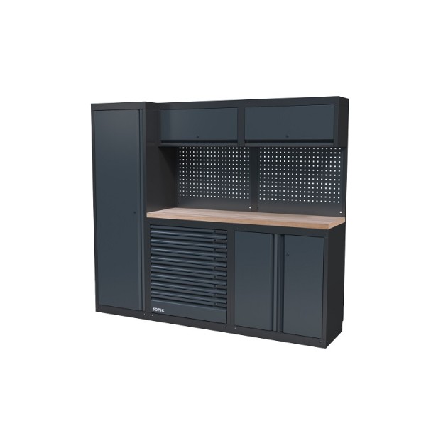 NEXT MSS Schrankwand Holzarbeitsplatte, Lochwand, 2300mm/Länge