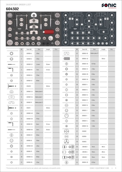Bremskolben-Rückstellwerkzeugsatz SFS-M 43-tlg.