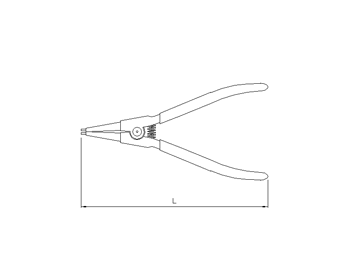 Sicherungsring- Zange, gerade, offen,