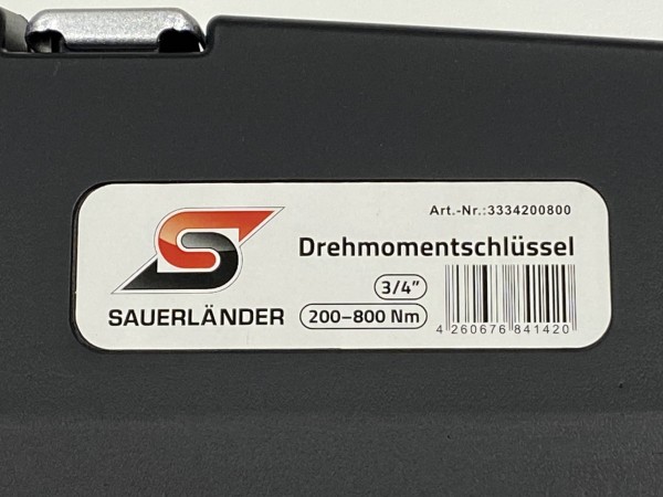 Sauerländer 3/4'' Drehmomentschlüssel 200-800Nm