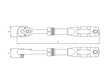 1/2'' Ratsche, verlängerbar, 72 Zähne