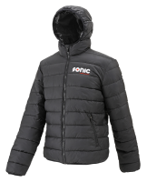 Hooded zepelin jacket, black/black M