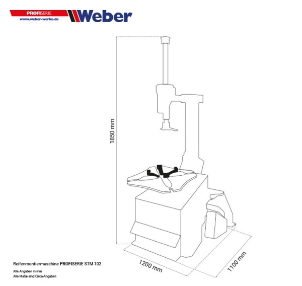 PKW Reifen Montiermaschine Weber Profi Serie STM-102