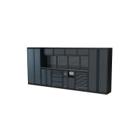 NEXT MSS Schrankwand Edelstahl-Arbeitsplatte, Lochwand, 4524mm/Länge