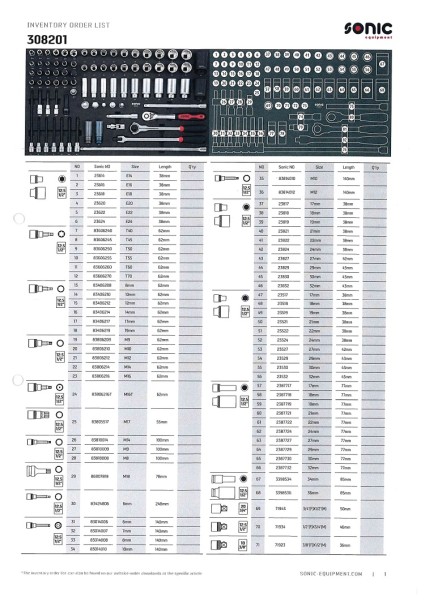 Kombinationssatz 1/2" SFS-L 82-tlg.