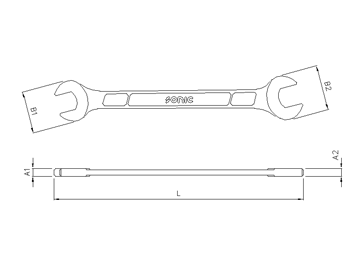 Gabelschlüssel, 1/2''x9/16''
