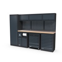 NEXT MSS Schrankwand Holzarbeitsplatte, Lochwand, 2803mm/Länge