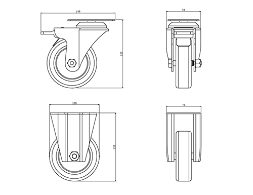 Rollensatz für Werkstatt-Servicewagen 4-tlg.