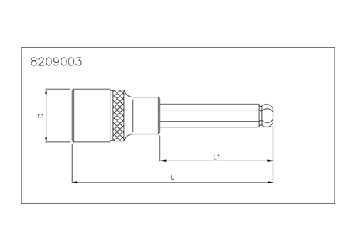 1/2'' Innensechskant Biteinsatz mit Kugel, 140mm, 6mm