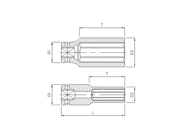 1/2'' Schlagschraub-Nuss, 6-kant, lang, 24mm