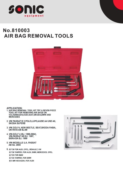 Airbag Entfernungs-Satz 12-tlg.