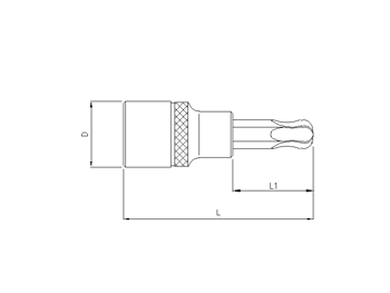 1/4'' TX Biteinsatz mit Kugel, T27