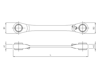 4 in 1 Ring-Ratschenschlüssel, 16-17, 18-19mm
