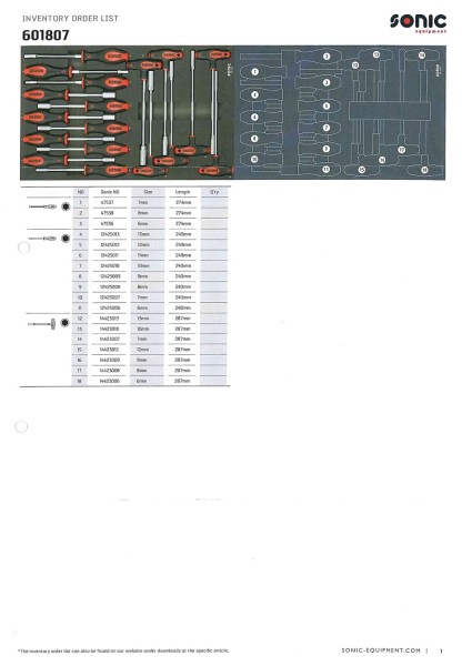 Steckschlüsselsatz Schraubendreher und T-Griff SFS-M 18-tlg.