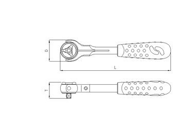 1/2'' Ratsche, flexibel, 72 Zähne, 300mm