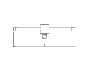 1/2'' Schub-T-Griff, 250mm