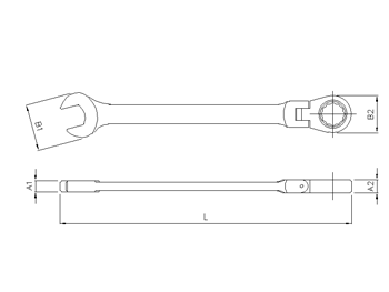 Ring-Gabelschlüssel mit Ratsche, flexibel, 12-kant, 10mm