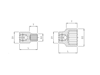 3/4'' 12-kant Nuss, 2''