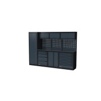 NEXT MSS Schrankwand Edelstahl-Arbeitsplatte, Lochwand, 2803mm/Länge